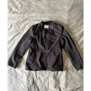 Old Navy Mens Black Single Button Cotton Blend Blazer Jacket Size Medium